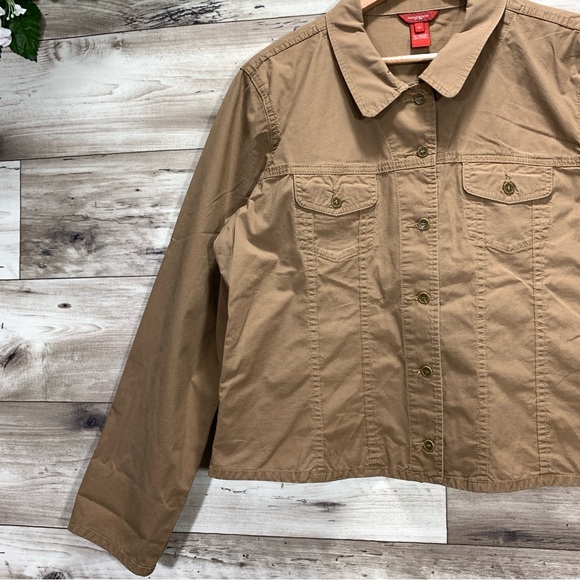 Sundance women's size 16 button down lightweight brown utility jacket minimalist - Picture 5 of 9